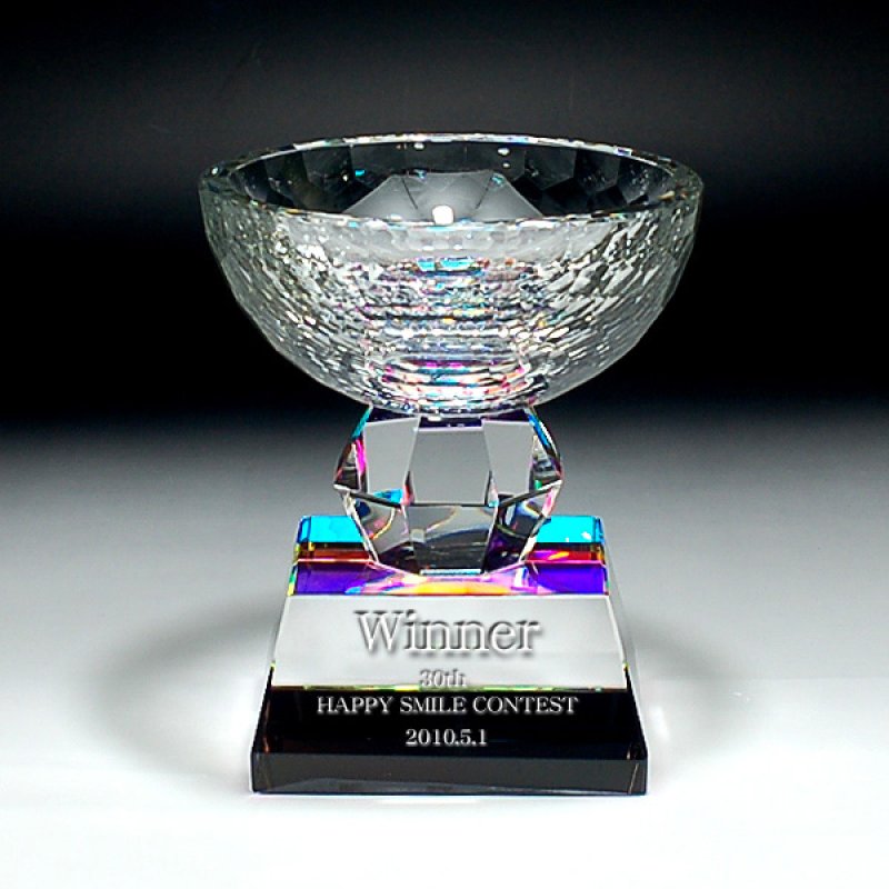 画像6: クリスタルトロフィー　CR-6  （レインボー加工） /　【サンドブラスト彫刻】