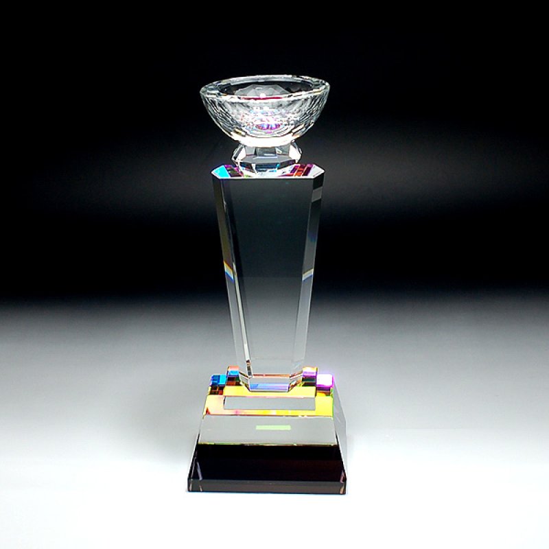 画像6: クリスタルトロフィー　CR-4 /【サンドブラスト彫刻】（レインボー加工）