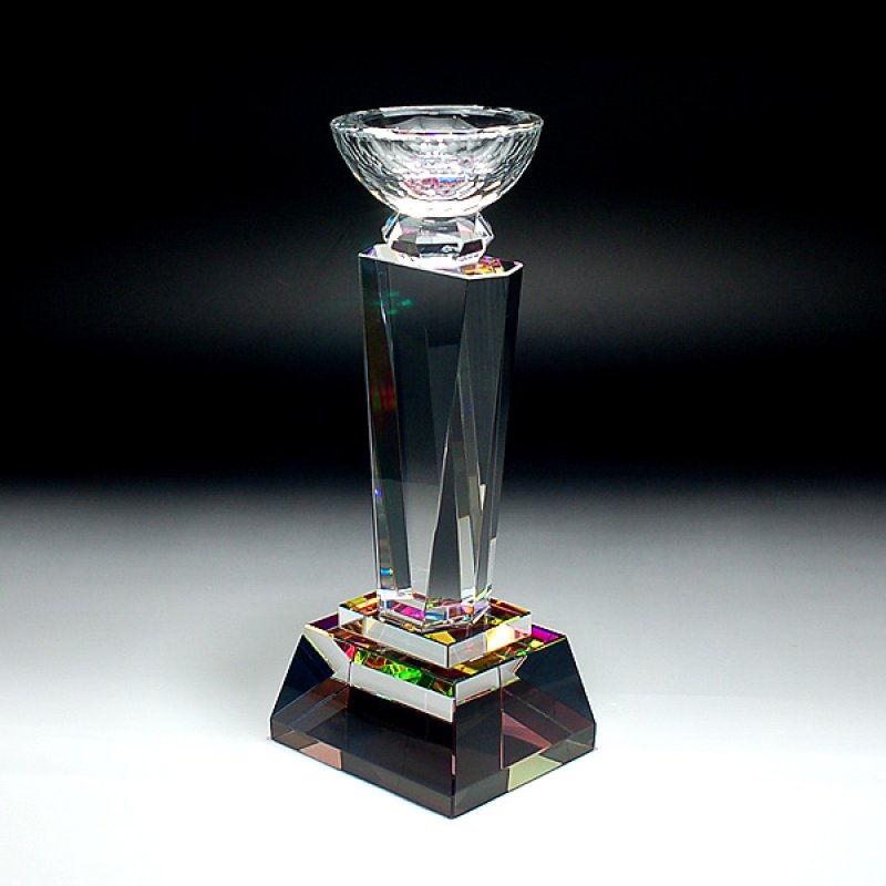 画像5: クリスタルトロフィー　CR-4 /【サンドブラスト彫刻】（レインボー加工）