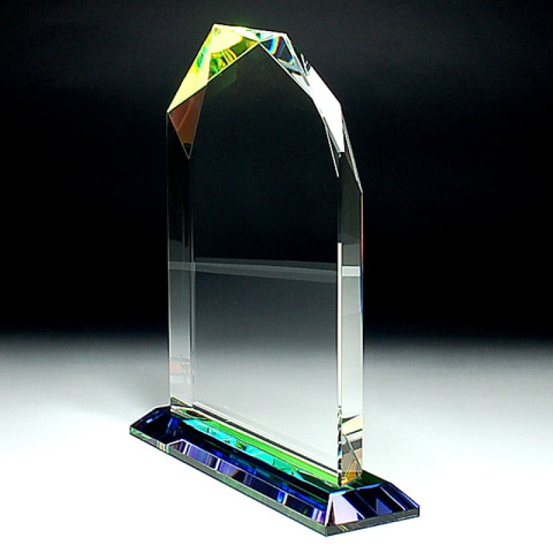 画像5: クリスタルトロフィー　盾タイプ　DP-5　/　【2Ｄレーザー彫刻】　【レインボー加工入】