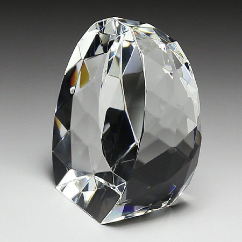 画像4: クリスタルトロフィー　コンパクトタイプ　DW-14　/2D名入れ　【ダイヤカットアーチ】