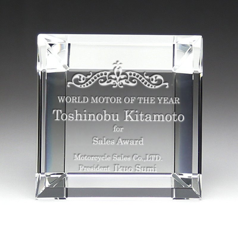 画像4: クリスタル製　メモリアルオブジェ　CR-27 /【2Dレーザー彫刻】