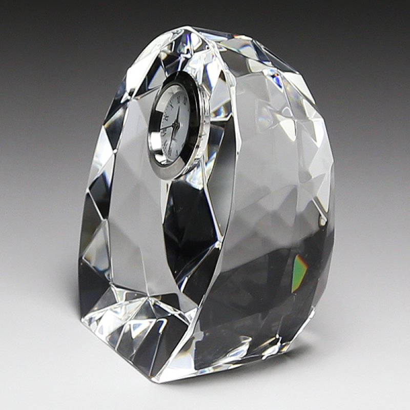 画像6: 時計付 クリスタル製　メモリアルオブジェ　DT-17　/　【サンドブラスト彫刻】　または　【UVカラー印刷】　