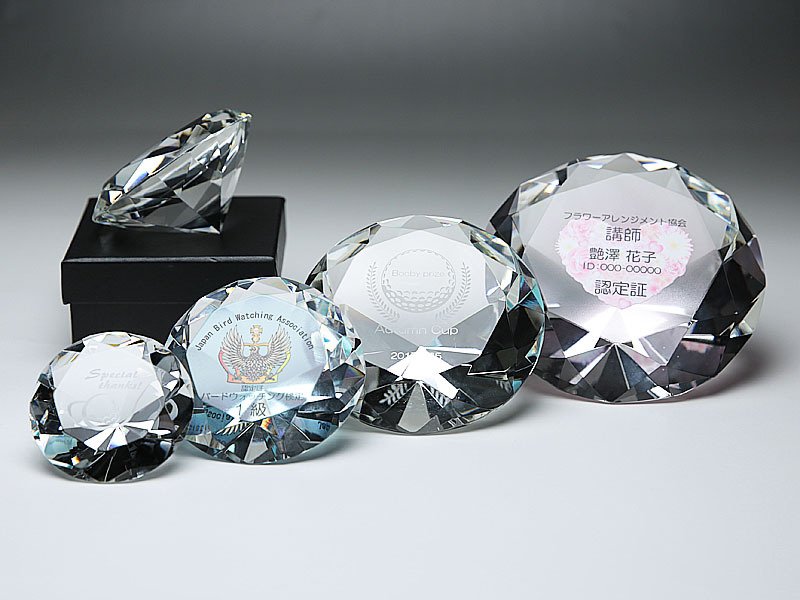 画像8: クリスタル製ダイヤモンド　SY1 ・ SY2 ・ SY 3・ SY4　/　【サンドブラスト彫刻】　または　【UVカラー印刷】