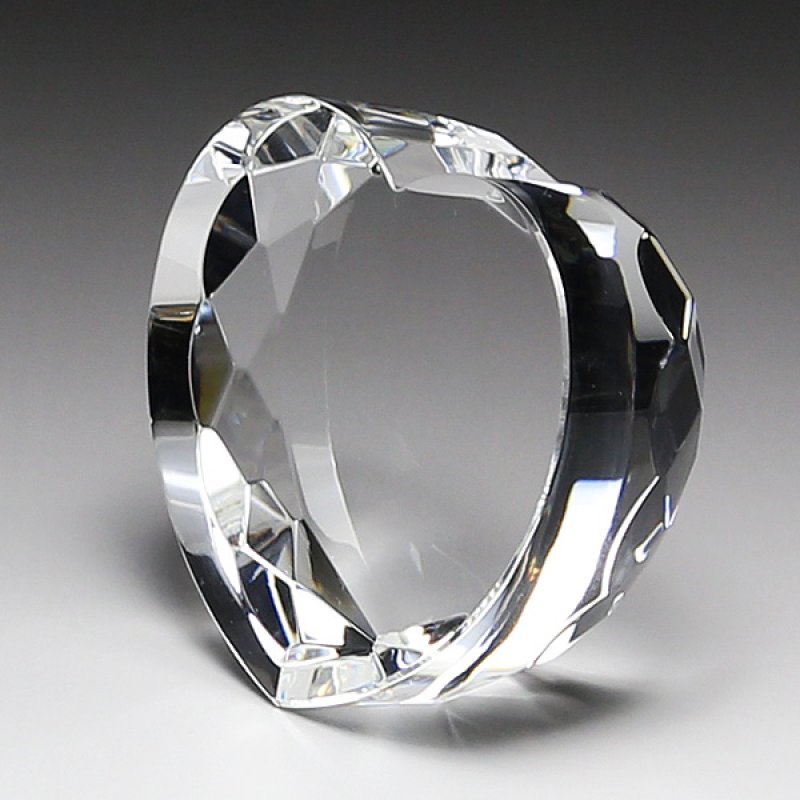 画像4: クリスタル製　メモリアルオブジェ　ハート型　DR-2　/【２Dレーザー彫刻】