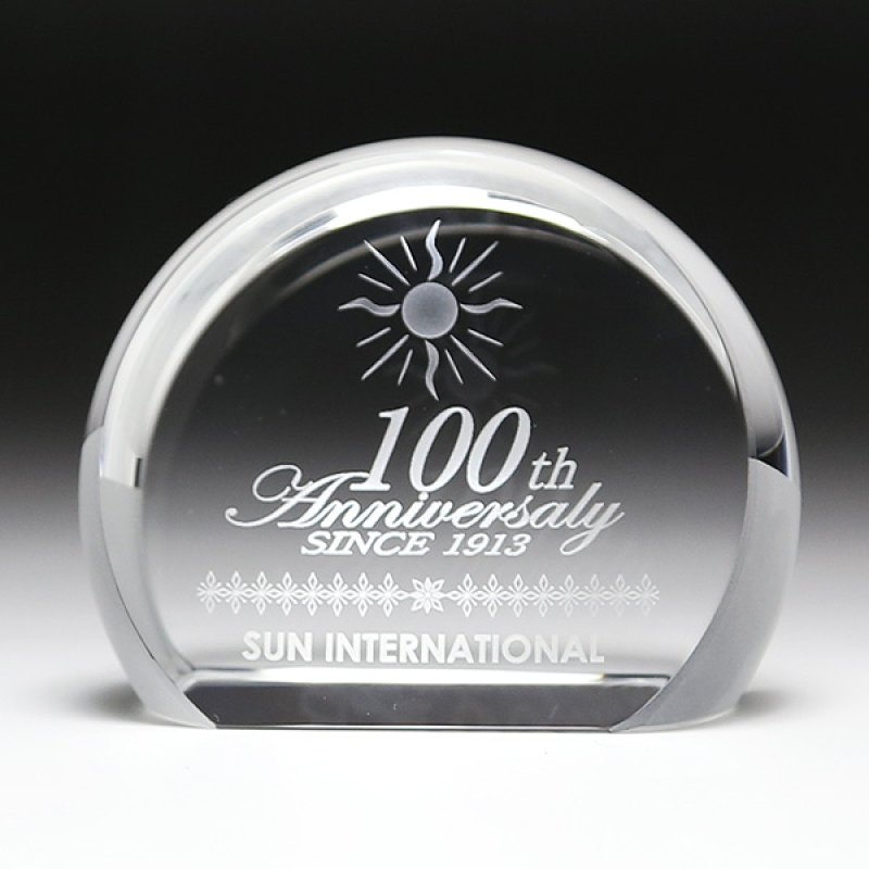 画像4: クリスタルトロフィー　アーチ型・ルーペ機能付き　コンパクトタイプ　DW-16　/【２Dレーザー彫刻】