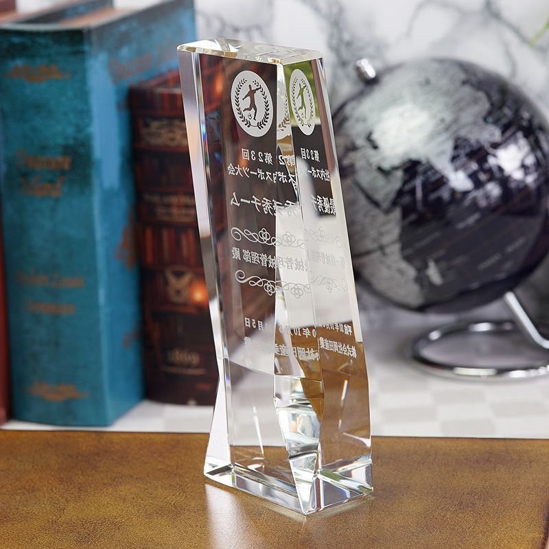 画像3:  クリスタルトロフィー CR-34 /  【サンドブラスト彫刻】 または　【UVカラー印刷】