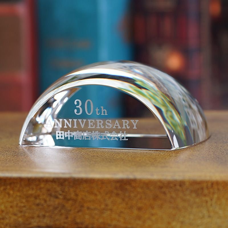 画像4: クリスタル製　メモリアルオブジェ　（ルーペ機能付き）　DW-13　/　【2Dレーザー彫刻】