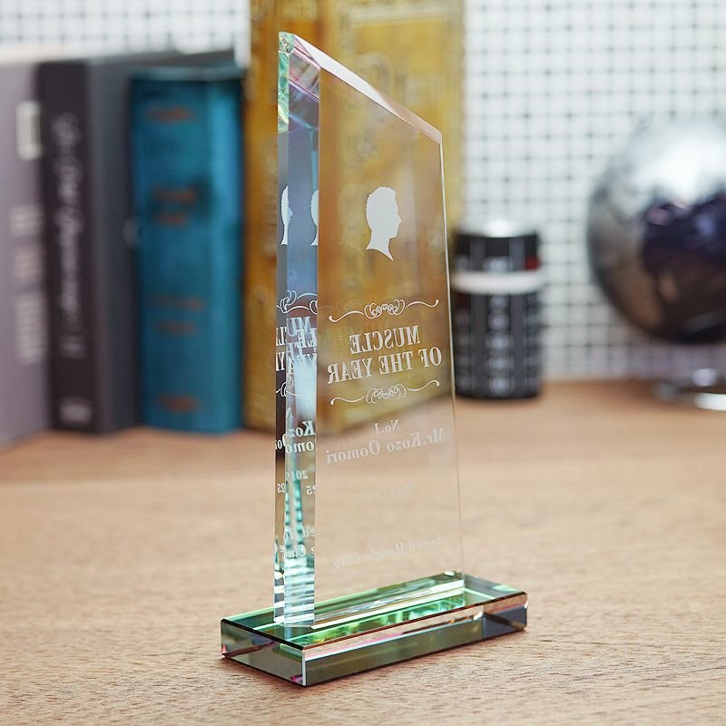 画像15: ホワイトガラストロフィー/レインボー加工　WCR-37　/　【サンドブラスト彫刻】　または　【UVカラー印刷】