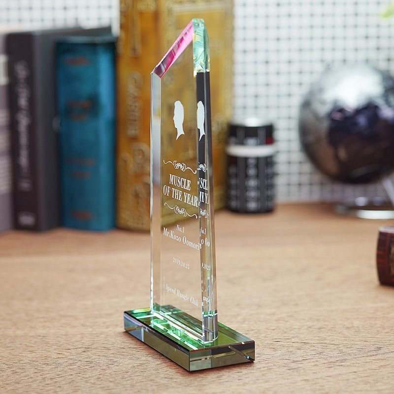 画像14: ホワイトガラストロフィー/レインボー加工　WCR-37　/　【サンドブラスト彫刻】　または　【UVカラー印刷】