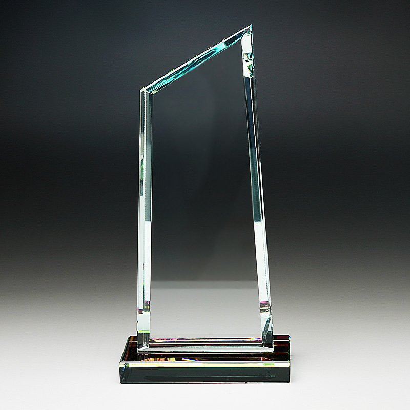 画像3: ホワイトガラストロフィー/レインボー加工　WCR-37　/　【2Dレーザー彫刻】