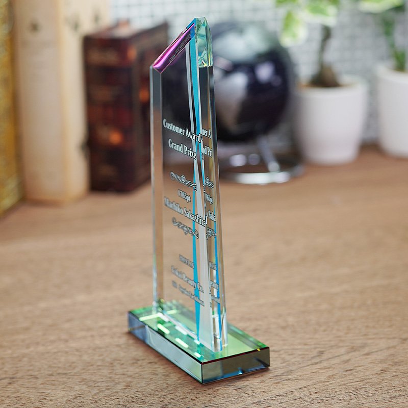 画像10: ホワイトガラストロフィー/レインボー加工　WCR-37　/　【サンドブラスト彫刻】　または　【UVカラー印刷】