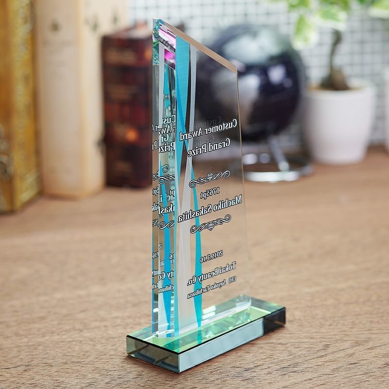 画像12: ホワイトガラストロフィー/レインボー加工　WCR-37　/　【サンドブラスト彫刻】　または　【UVカラー印刷】