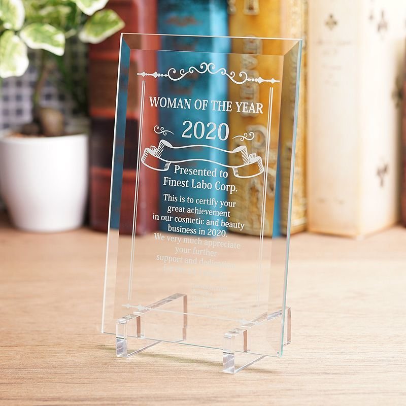 画像7: ホワイトガラス製　表彰盾　PS-8　＊サイズ5種類＊　/　【サンドブラスト彫刻】　または　【UVカラー印刷】