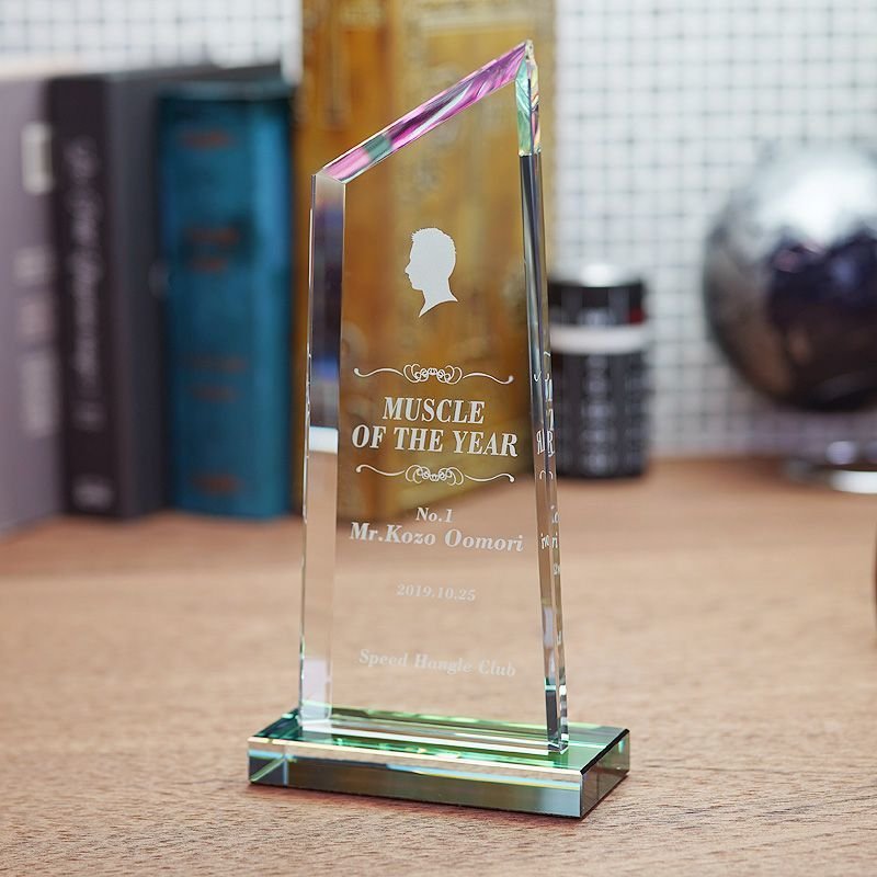 画像13: ホワイトガラストロフィー/レインボー加工　WCR-37　/　【サンドブラスト彫刻】　または　【UVカラー印刷】