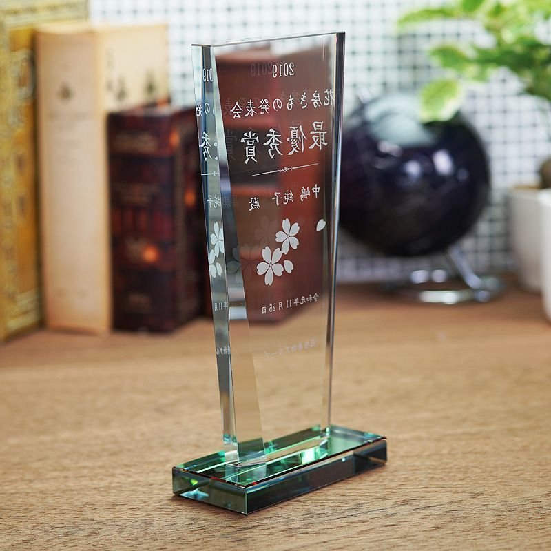 画像10: ホワイトガラストロフィー/レインボー加工　WCR-38　/　【サンドブラスト彫刻】　または　【UVカラー印刷】