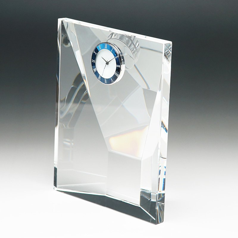 画像4: 時計付　クリスタル製　メモリアルオブジェ　DT-22 /　【2Dレーザー彫刻】