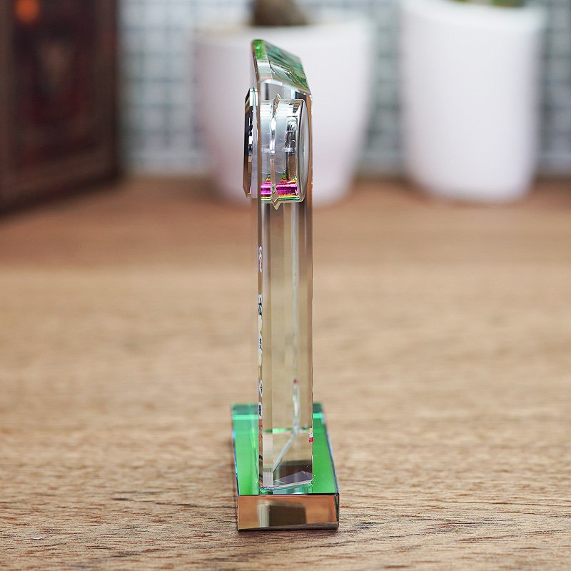 画像14: ホワイトガラス製　メモリアルオブジェ / 時計付　WDT-20  /　【サンドブラスト彫刻】　または　【UV印刷】