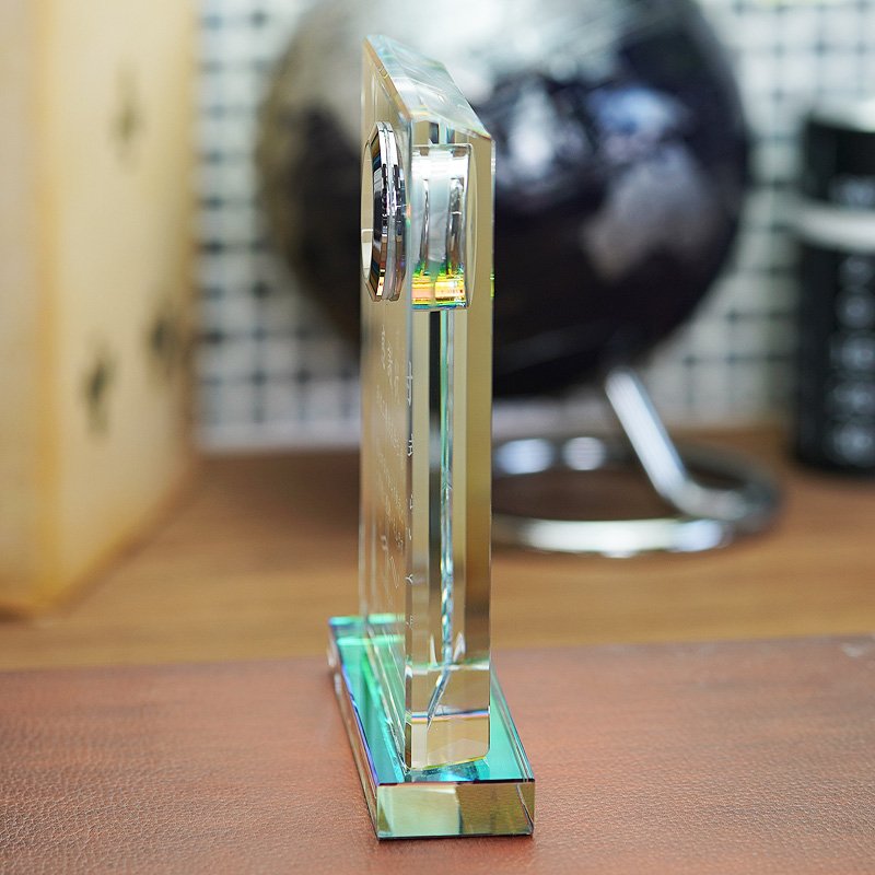 画像4: ホワイトガラス製　メモリアルオブジェ / 時計付　WDT-20  /　【サンドブラスト彫刻】　または　【UV印刷】