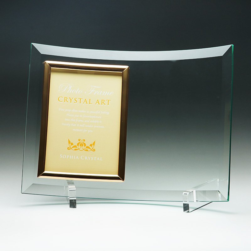 画像5: 曲げ・写真立・ガラス製フォトフレーム  DF-3　(L判写真）　/　【サンドブラスト彫刻】