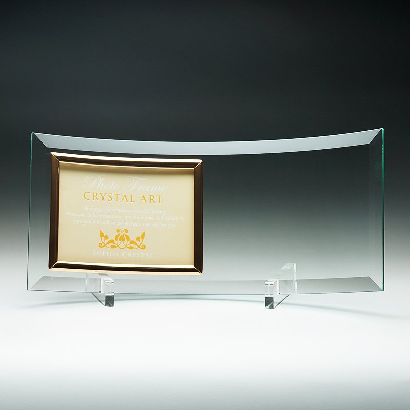 画像4: 曲げ・写真立・ガラス製フォトフレーム  DF-4　(L判写真）　/　【サンドブラスト彫刻】