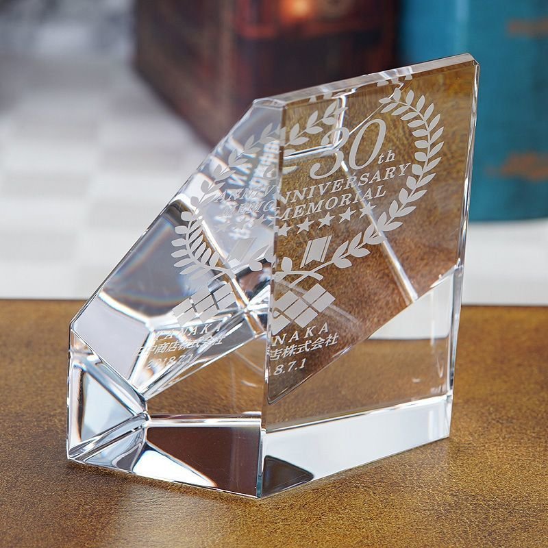 画像4: クリスタル製　メモリアルオブジェ　DW-6　/ 【2Ｄレーザー彫刻】
