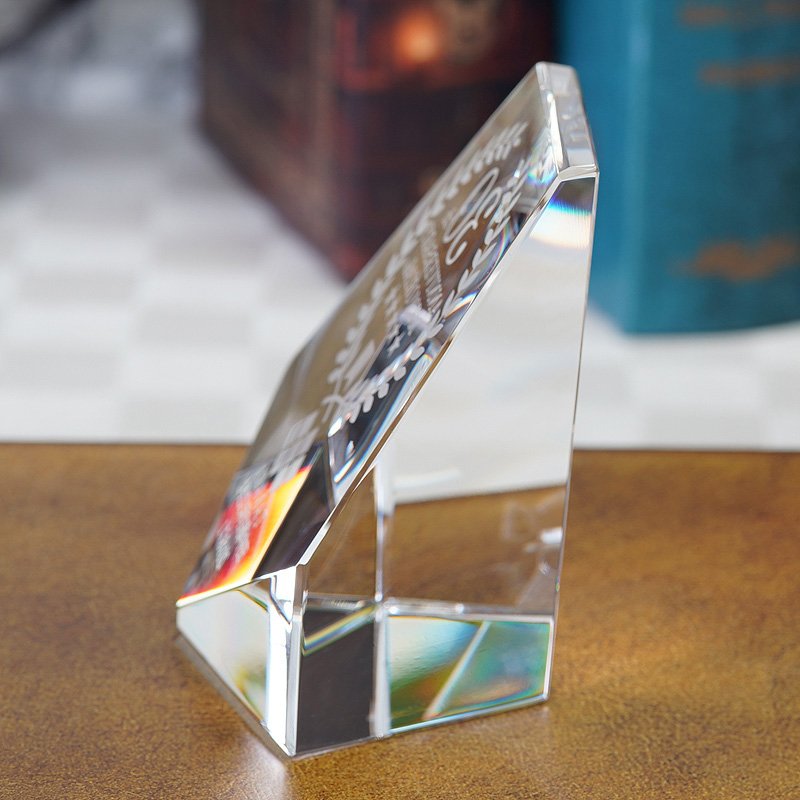 画像3: クリスタル製　メモリアルオブジェ　DW-6　/ 【2Ｄレーザー彫刻】