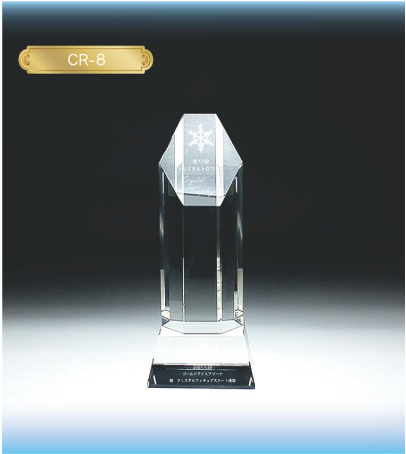 画像4: クリスタルトロフィー　CR-8 /　【サンドブラスト彫刻】