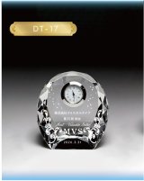 時計付 クリスタル製　メモリアルオブジェ　DT-17　/　【サンドブラスト彫刻】　または　【UVカラー印刷】　