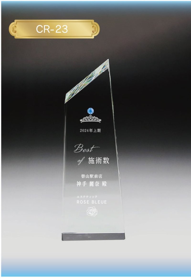 画像4: クリスタルトロフィー　CR-23 / 【2Dレーザー彫刻】