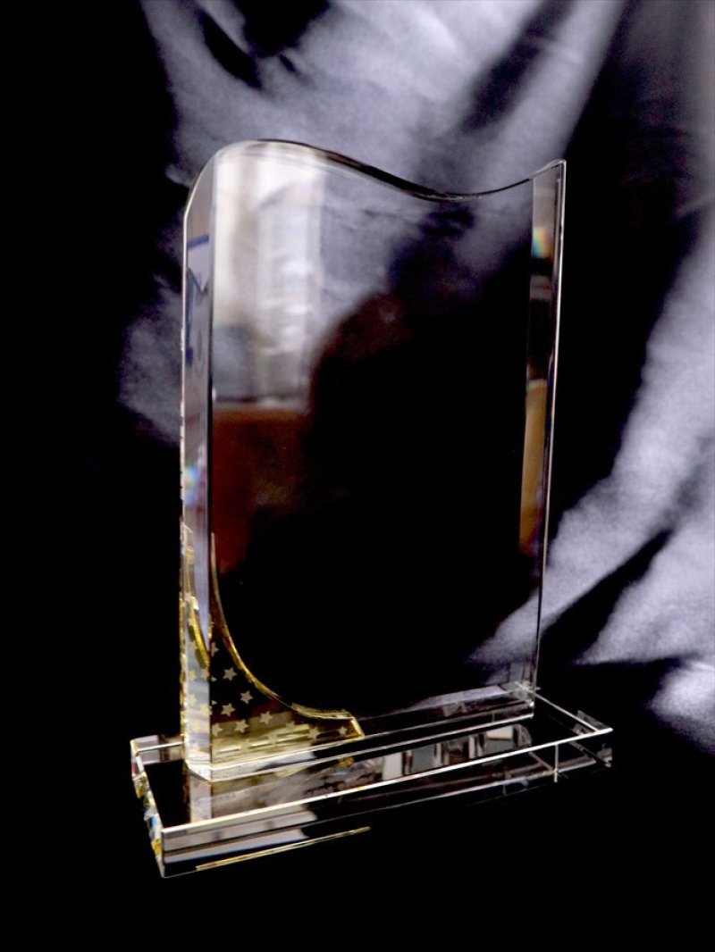 画像9: Å クリスタルトロフィー 盾タイプ DP-8  【サンドブラスト彫刻】