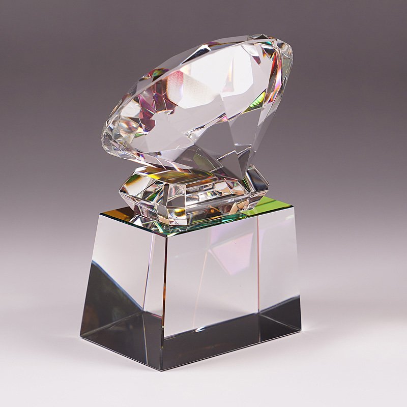 画像12: クリスタル製ダイヤモンド【＋台座付きver.】　CR-43　/　【サンドブラスト彫刻】　または　【UVカラー印刷】