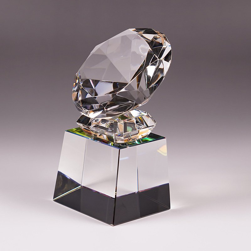 画像11: クリスタル製ダイヤモンド【＋台座付きver.】　CR-43　/　【サンドブラスト彫刻】　または　【UVカラー印刷】