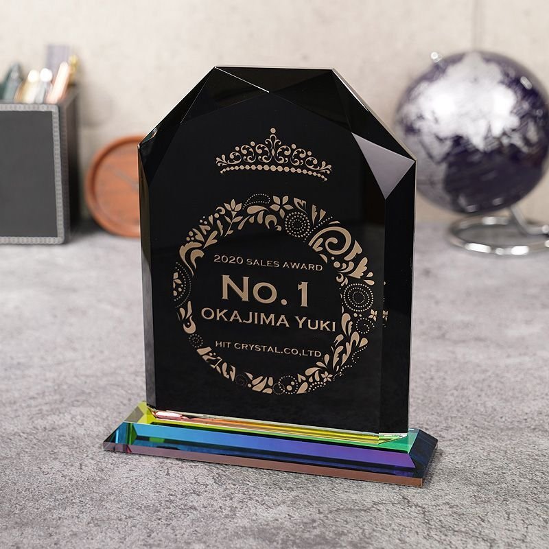 画像5: *文字やロゴをキラキラに表現できるクリスタル製 表彰盾　ガレナ DPG-5 ・レインボー加工　/【ＵＶカラー印刷】