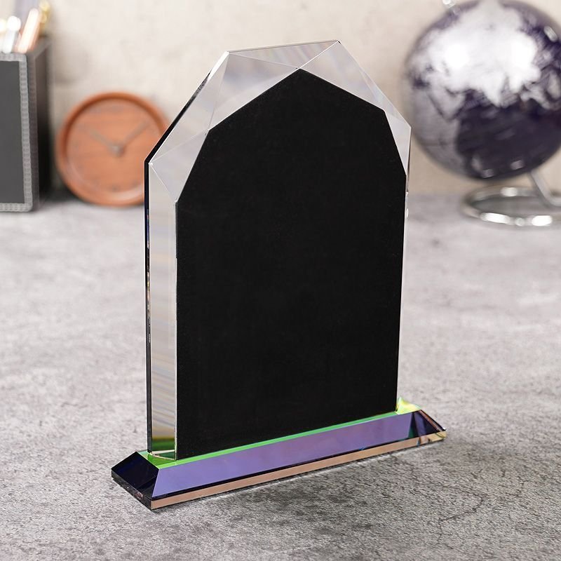 画像4: *文字やロゴをキラキラに表現できるクリスタル製 表彰盾　ガレナ DPG-5 ・レインボー加工　/【ＵＶカラー印刷】