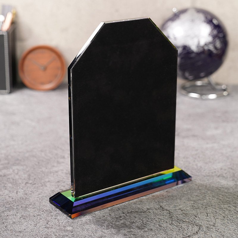 画像8: *文字やロゴをキラキラに表現できるクリスタル製 表彰盾　ガレナ DPG-5 ・レインボー加工　/【ＵＶカラー印刷】