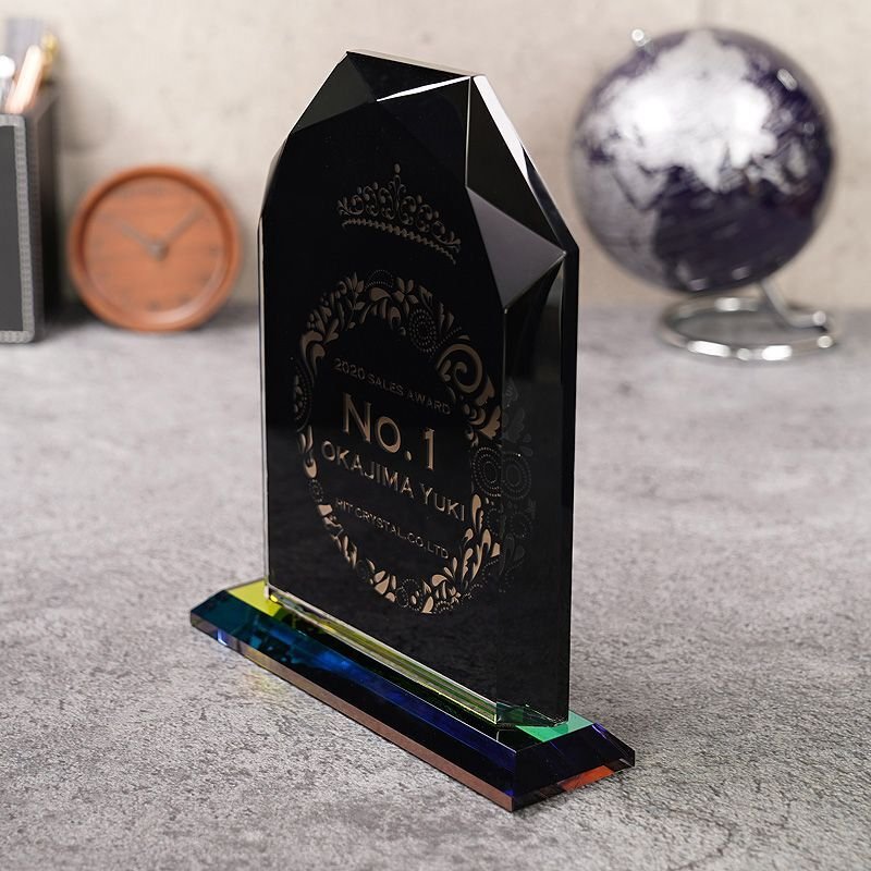 画像7: *文字やロゴをキラキラに表現できるクリスタル製 表彰盾　ガレナ DPG-5 ・レインボー加工　/【ＵＶカラー印刷】