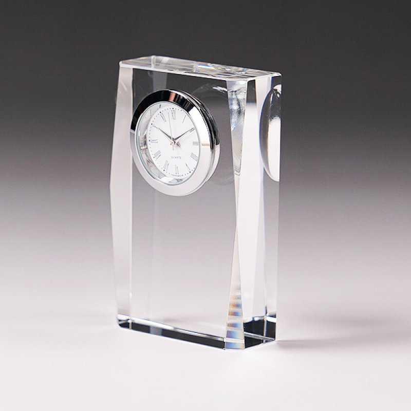 画像13: 時計付　クリスタル製　メモリアルオブジェ　DT-1　/ 【サンドブラスト彫刻】または【ＵＶカラー印刷】