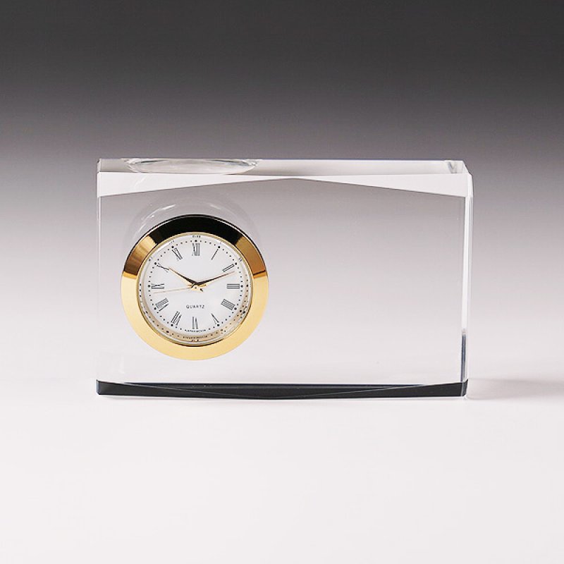 画像11: 時計付　クリスタル製　メモリアルオブジェ　DT-1　/ 【サンドブラスト彫刻】または【ＵＶカラー印刷】