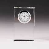 時計付　クリスタル製　メモリアルオブジェ　DT-1　/　【２Ｄレーザー彫刻】
