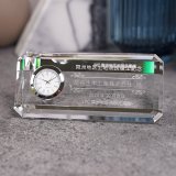 時計付　クリスタル製　メモリアルオブジェ　コンパクトタイプ　DT-8　/　【サンドブラスト彫刻】 または【UVカラー印刷】