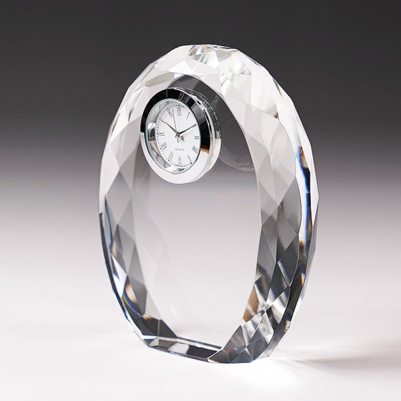 画像14: 時計付　クリスタル製　メモリアルオブジェ　コンパクトタイプ　DT-4　/　【サンドブラスト彫刻】または【ＵＶカラー印刷】