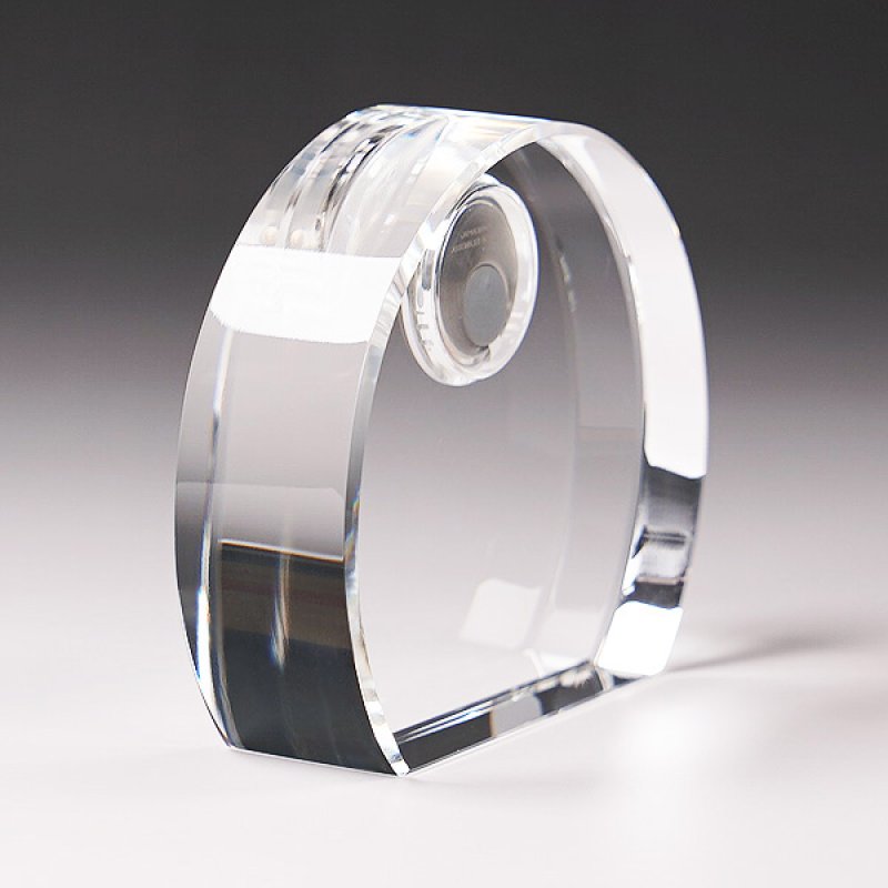 画像3: 時計付　クリスタル製　メモリアルオブジェ　コンパクトタイプ　DT-3　/ 【2Dレーザー彫刻】