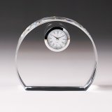 時計付　クリスタル製　メモリアルオブジェ　コンパクトタイプ　DT-3　/ 【2Dレーザー彫刻】