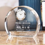 時計付　クリスタル製　メモリアルオブジェ コンパクトタイプ DT-3 /  【サンドブラスト彫刻】または【ＵＶカラー印刷】