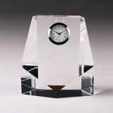 時計付　クリスタル製　メモリアルオブジェ　DT-7　/ 【サンドブラスト彫刻】または【ＵＶ印刷】