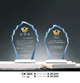 透明アクリル製　表彰盾　CK-203　/　レーザー彫刻　【40%OFF】【文字代無料】