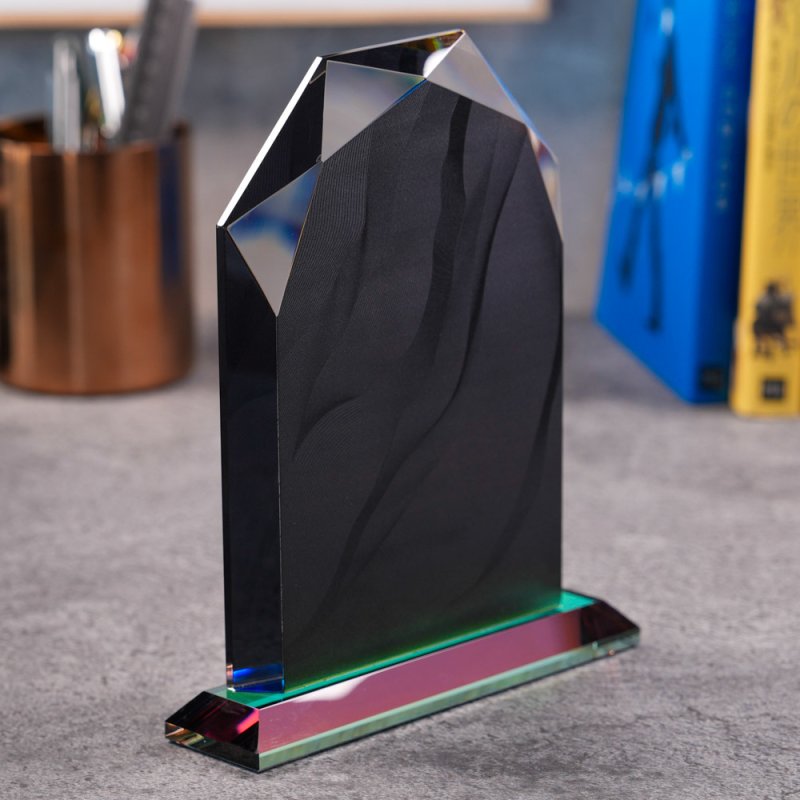 画像4: 【ブラックビューティー】　クリスタルトロフィー　盾タイプ　DPB-5　/　（UV印刷＋サンドブラスト彫刻に色入れ）】