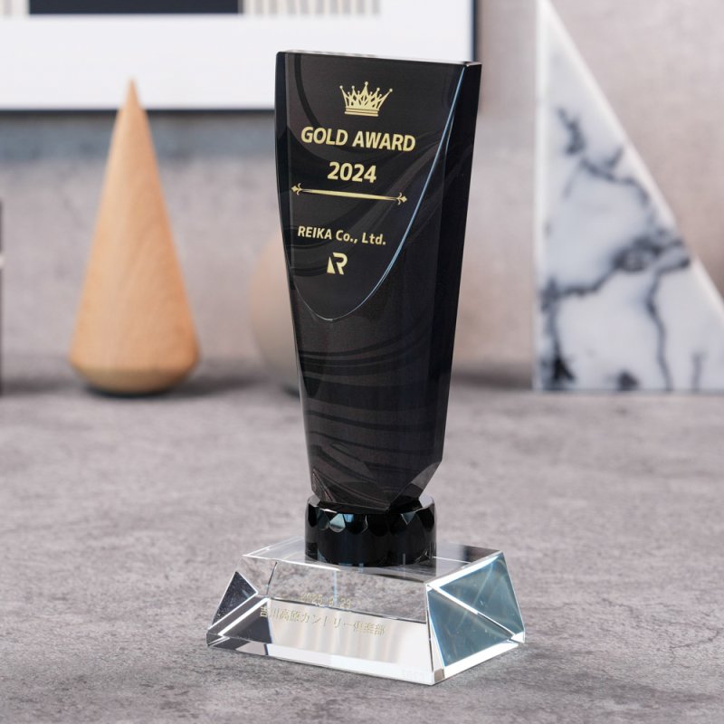 画像6: 【ブラックビューティー】　クリスタルトロフィー　CRB-35　/　（UV印刷＋サンドブラスト彫刻に色入れ）】