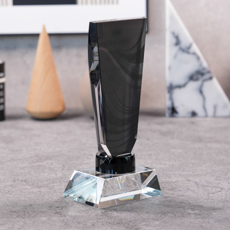 画像4: 【ブラックビューティー】　クリスタルトロフィー　CRB-35　/　（UV印刷＋サンドブラスト彫刻に色入れ）】